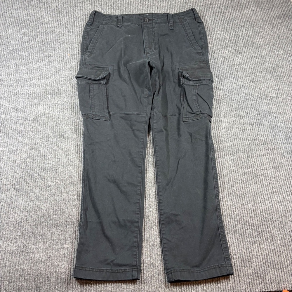 Hollister‎ Mens Black Straight Leg Cargo Pants W32 L30